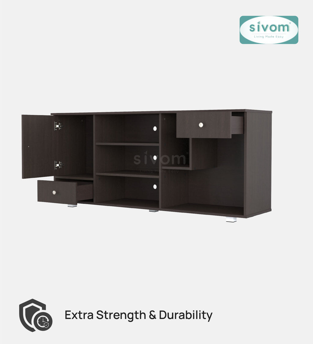 Sivom furniture SIVOM CERA Multipurpose TV Unit fits upto 43 inch with Storage Engineered Wood TV Entertainment Unit for Modern Homes | Elegant Design & Premium Finish (Copy)