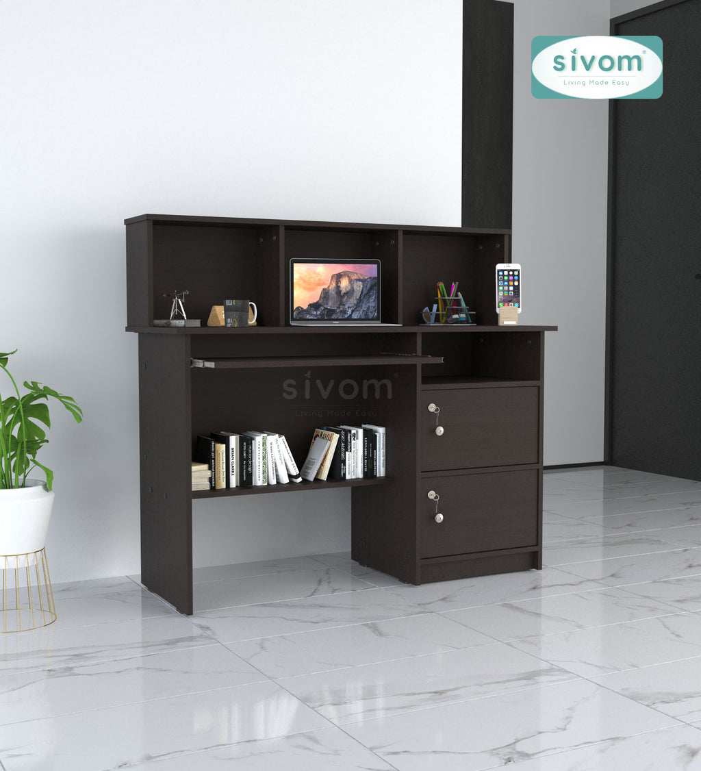 Sivom SIVOM Chamber Multipurpose Study/Home/Office Table Engineered Wood Study Table for Modern Homes | Elegant Design & Premium Finish