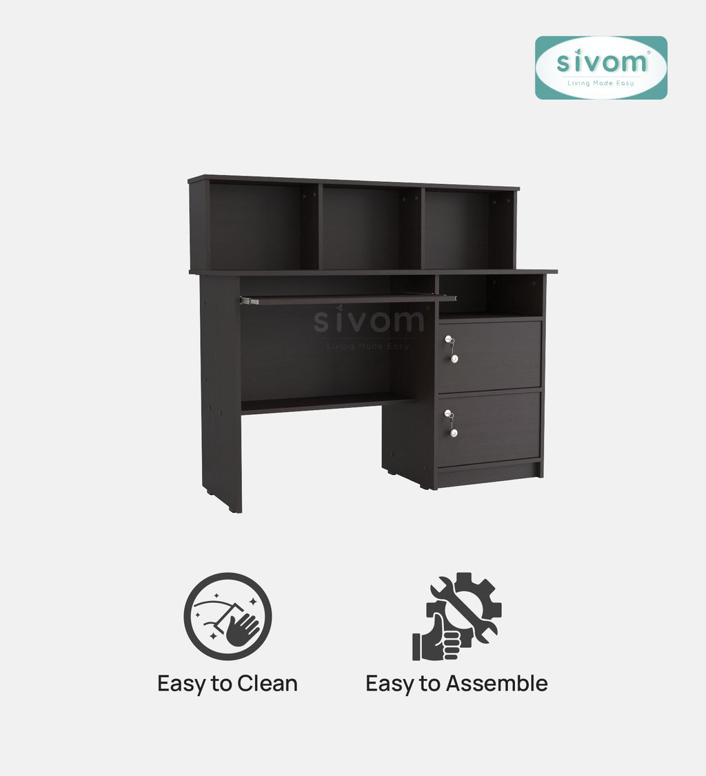 Sivom SIVOM Chamber Multipurpose Study/Home/Office Table Engineered Wood Study Table for Modern Homes | Elegant Design & Premium Finish
