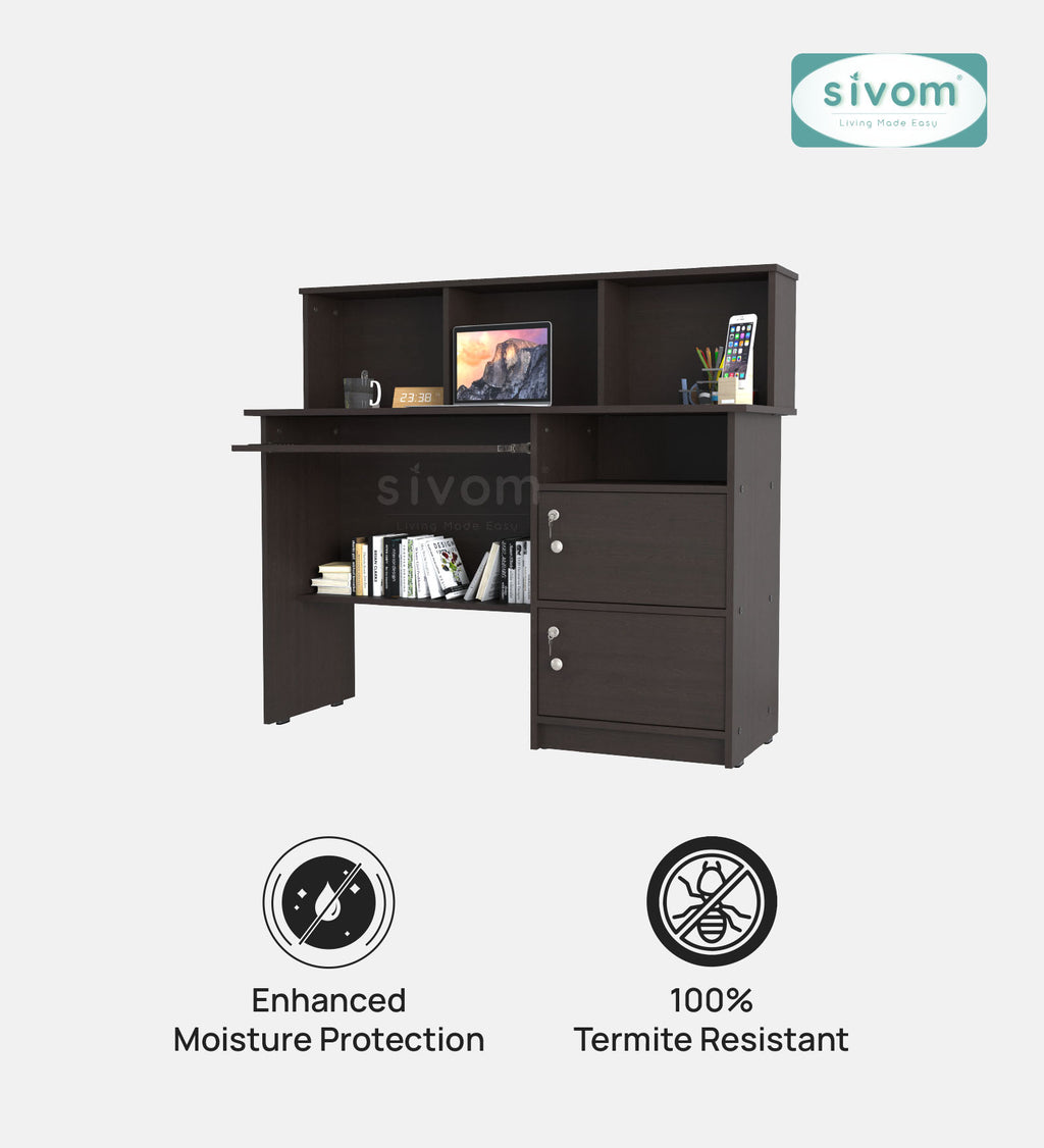 Sivom SIVOM Chamber Multipurpose Study/Home/Office Table Engineered Wood Study Table for Modern Homes | Elegant Design & Premium Finish