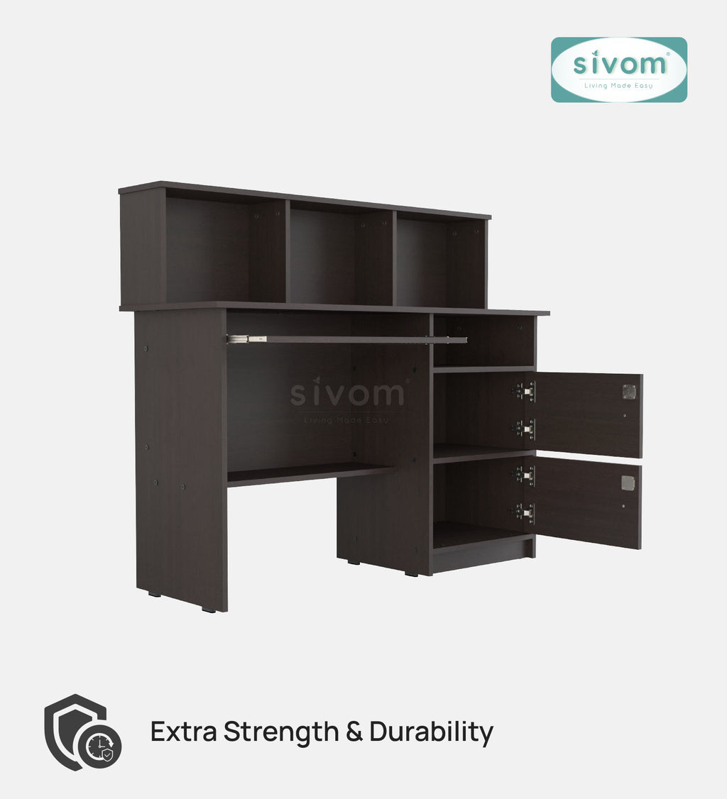 Sivom SIVOM Chamber Multipurpose Study/Home/Office Table Engineered Wood Study Table for Modern Homes | Elegant Design & Premium Finish