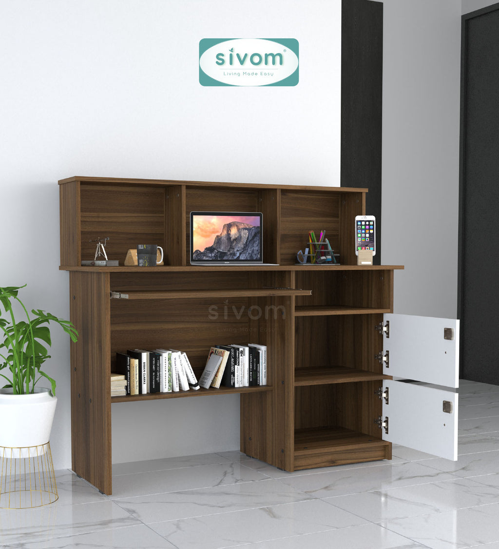 Sivom SIVOM Chamber Multipurpose Study/Home/Office Table Engineered Wood Study Table for Modern Homes | Elegant Design & Premium Finish