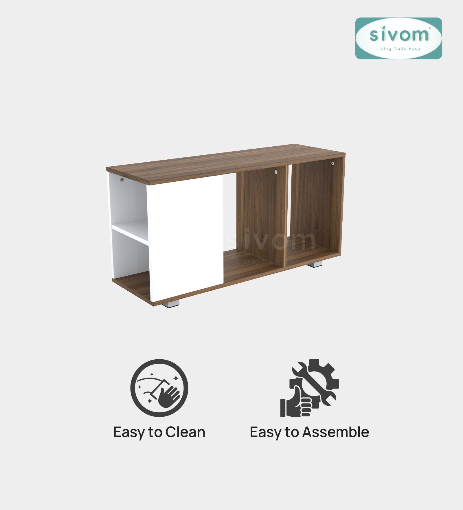 Sivom SIVOM Chaos Multipurpose Centre Table / Engineered Wood Coffee Table for Modern Homes | Elegant Design & Premium Finish