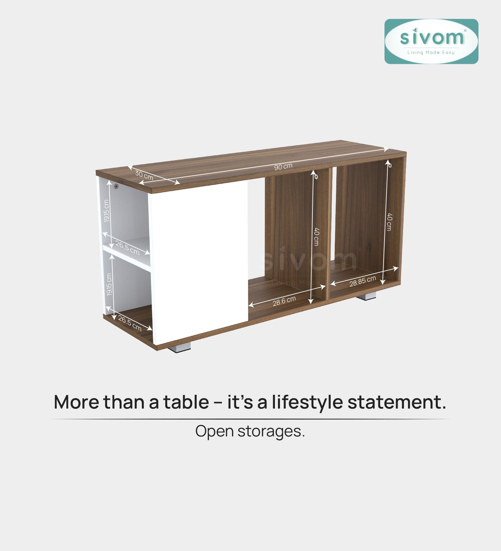 Sivom SIVOM Chaos Multipurpose Centre Table / Engineered Wood Coffee Table for Modern Homes | Elegant Design & Premium Finish