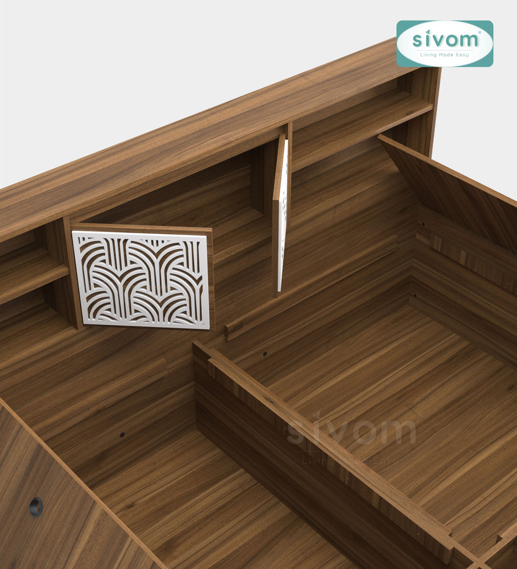 Sivom SIVOM Citrus Box Bed with Storage Engineered Wood King Box Bed for Modern Homes | Elegant Design & Premium Finish