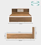 Sivom SIVOM Citrus Box Bed with Storage Engineered Wood King Box Bed for Modern Homes | Elegant Design & Premium Finish