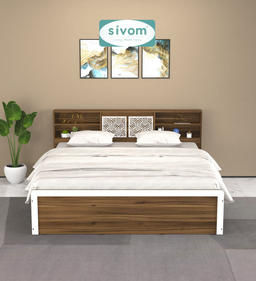 Sivom SIVOM Citrus Box Bed with Storage Engineered Wood King Box Bed for Modern Homes | Elegant Design & Premium Finish