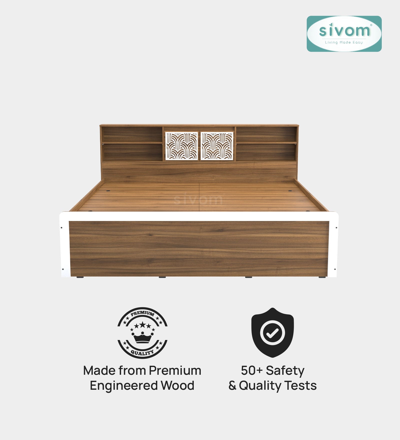 Sivom SIVOM Citrus Box Bed with Storage Engineered Wood King Box Bed for Modern Homes | Elegant Design & Premium Finish