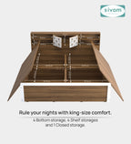 Sivom SIVOM Citrus Box Bed with Storage Engineered Wood King Box Bed for Modern Homes | Elegant Design & Premium Finish
