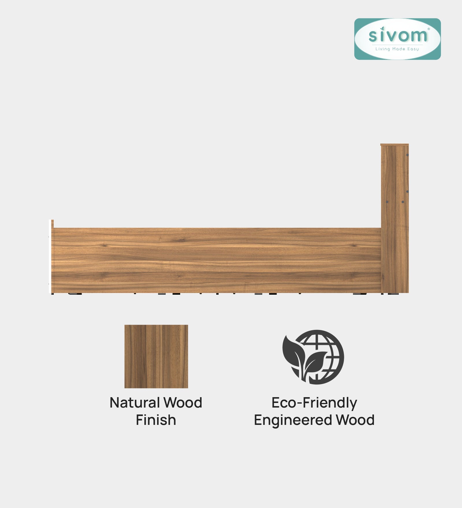 Sivom SIVOM Citrus Box Bed with Storage Engineered Wood King Box Bed for Modern Homes | Elegant Design & Premium Finish
