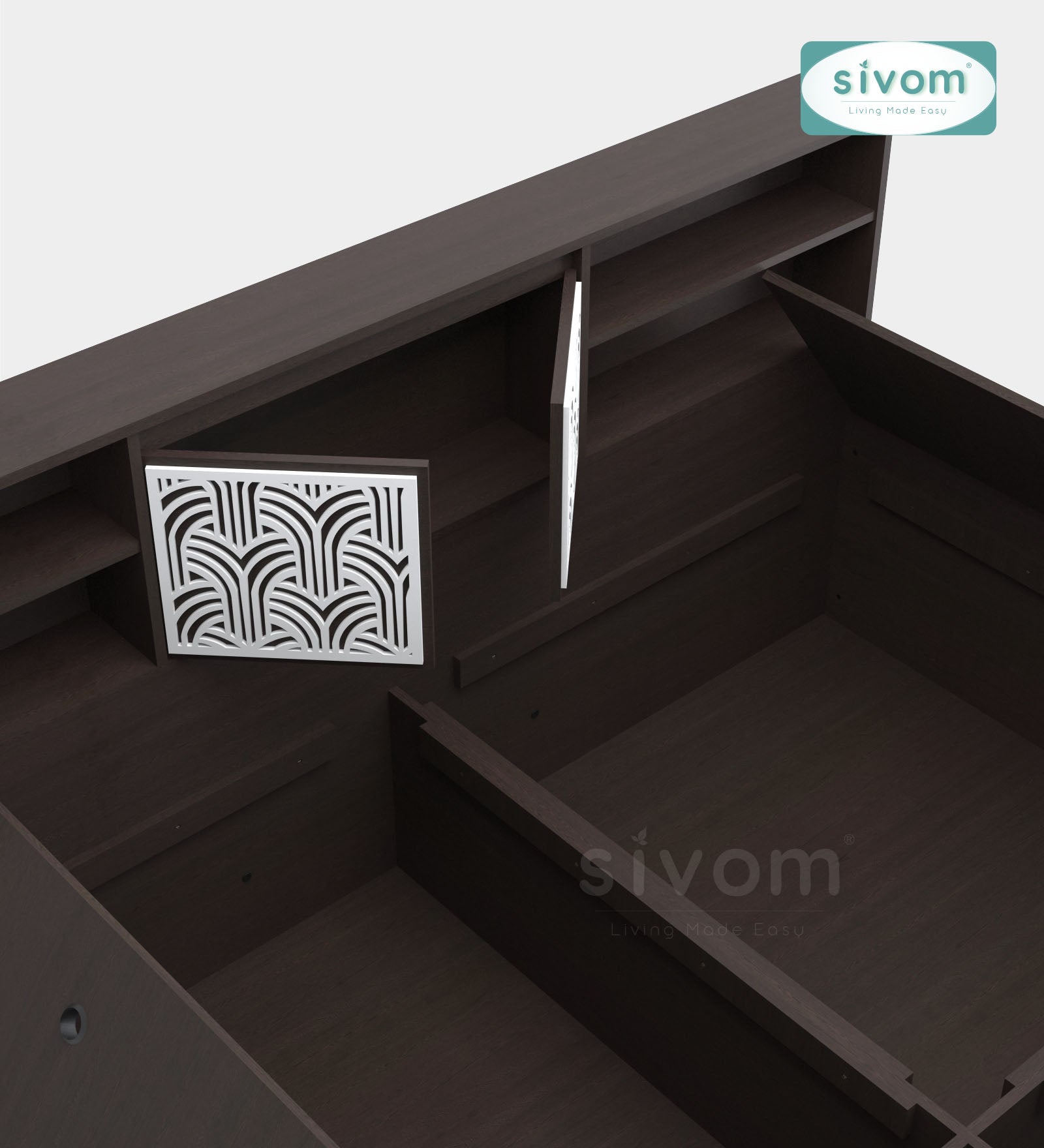 Sivom SIVOM Citrus Box Bed with Storage Engineered Wood King Box Bed for Modern Homes | Elegant Design & Premium Finish