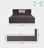Sivom SIVOM Citrus Box Bed with Storage Engineered Wood King Box Bed for Modern Homes | Elegant Design & Premium Finish
