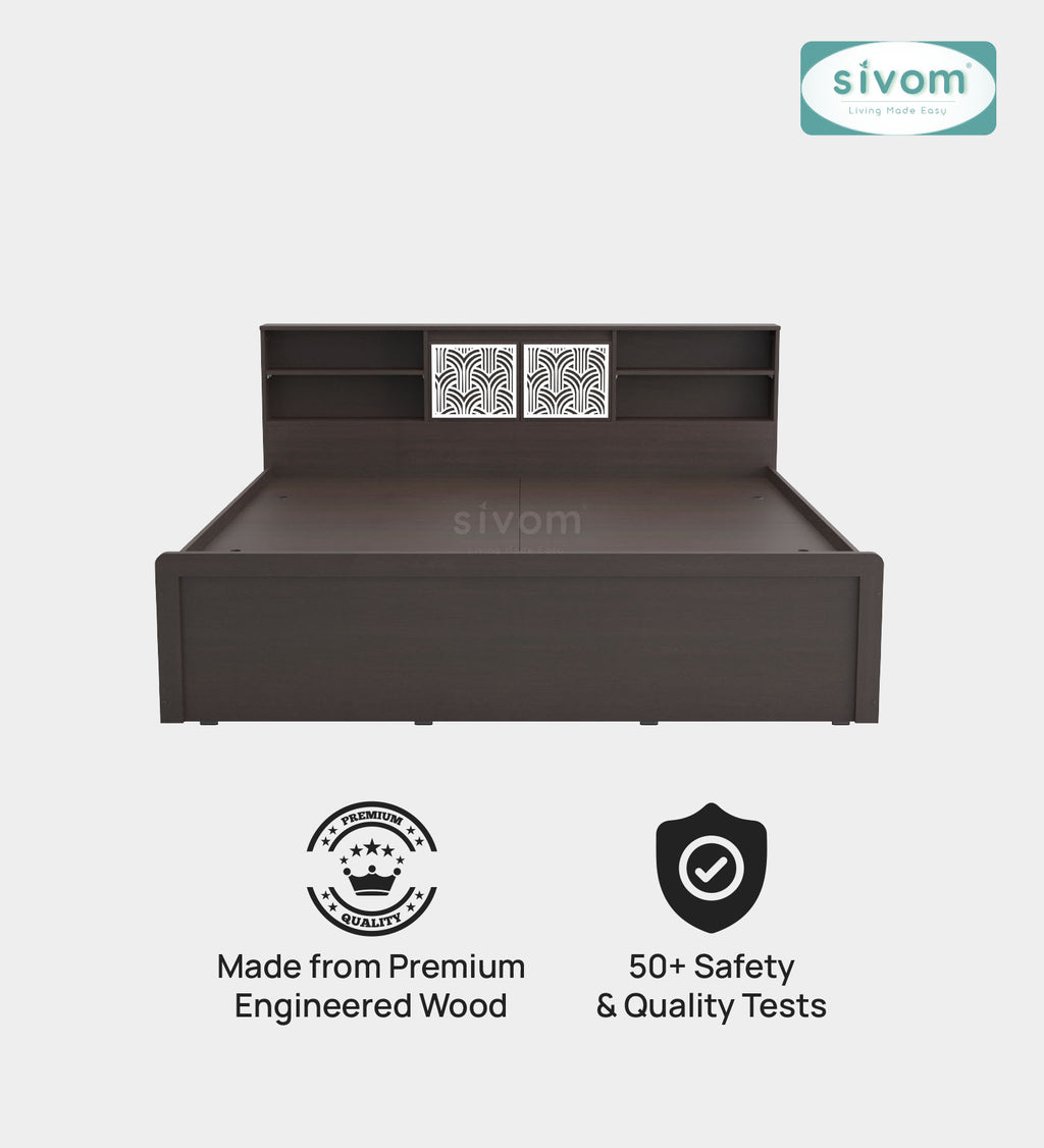 Sivom SIVOM Citrus Box Bed with Storage Engineered Wood King Box Bed for Modern Homes | Elegant Design & Premium Finish