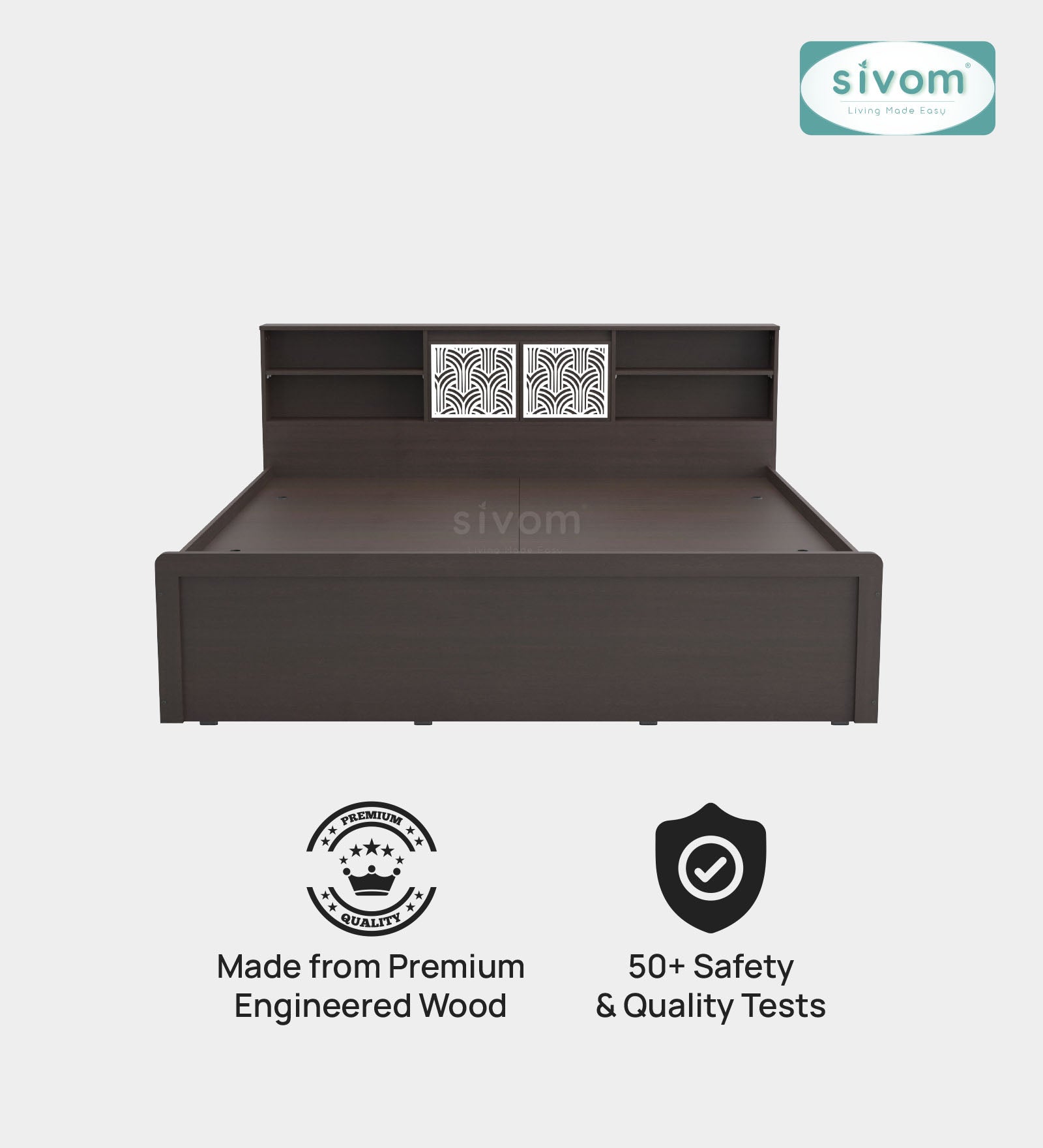 Sivom SIVOM Citrus Box Bed with Storage Engineered Wood King Box Bed for Modern Homes | Elegant Design & Premium Finish