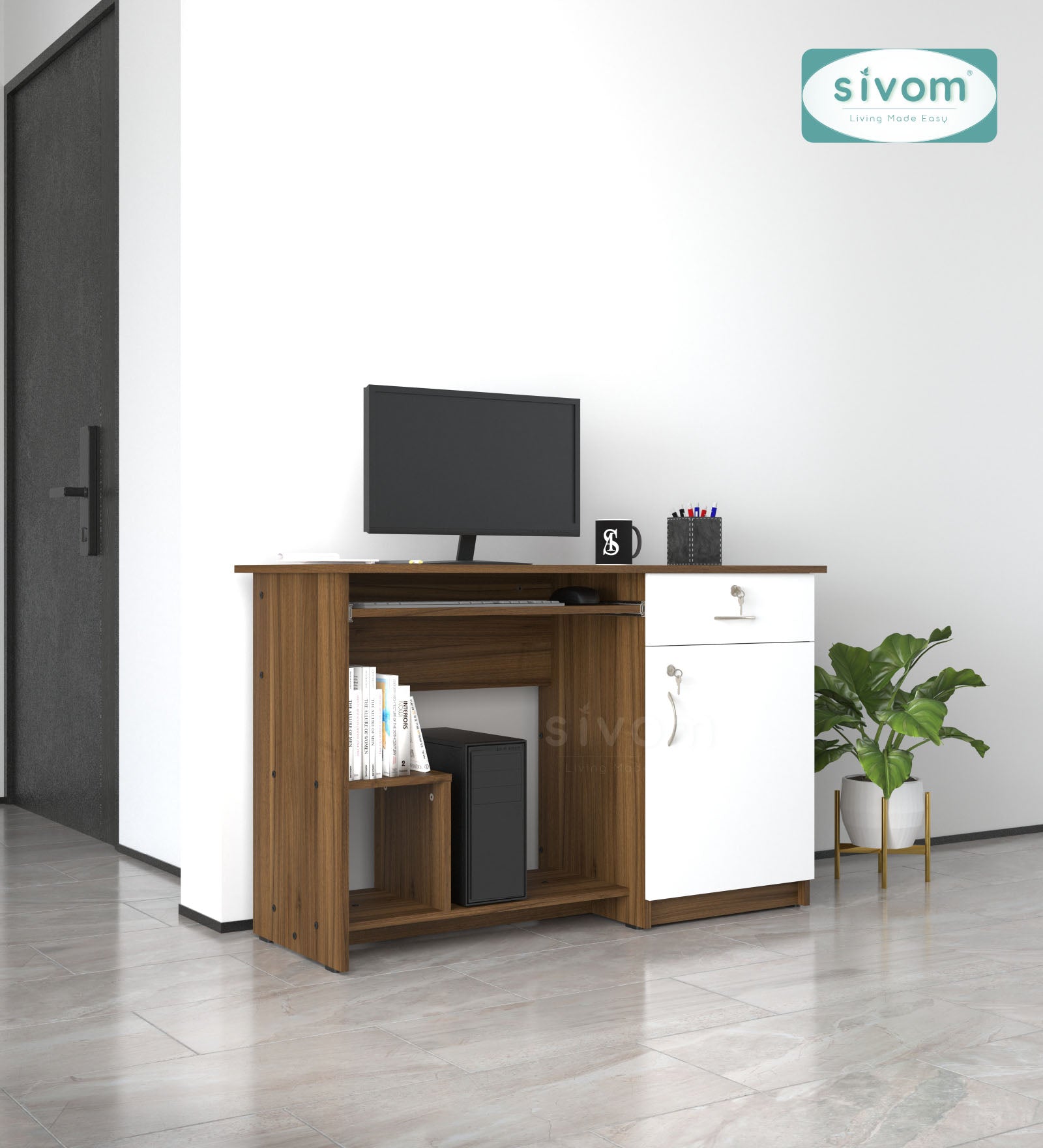 Sivom SIVOM Classy Study/Home Office Engineered Wood Computer Desk for Modern Homes | Elegant Design & Premium Finish