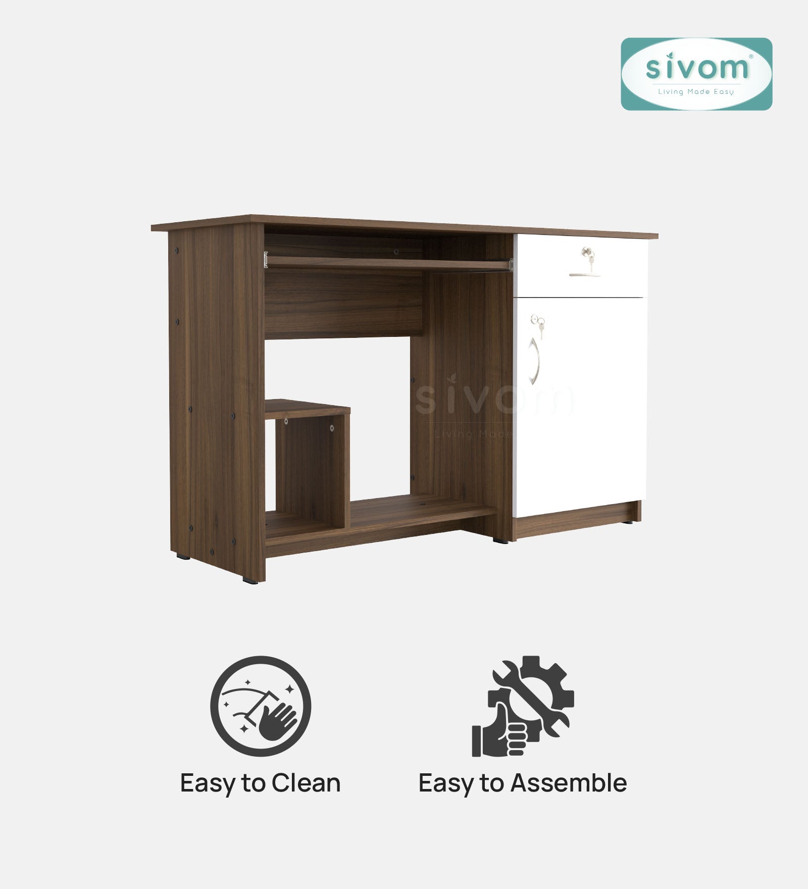 Sivom SIVOM Classy Study/Home Office Engineered Wood Computer Desk for Modern Homes | Elegant Design & Premium Finish