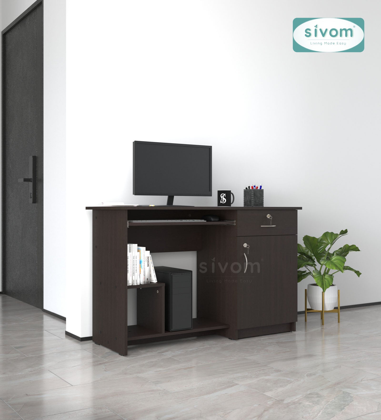 Sivom SIVOM Classy Study/Home Office Engineered Wood Computer Desk for Modern Homes | Elegant Design & Premium Finish