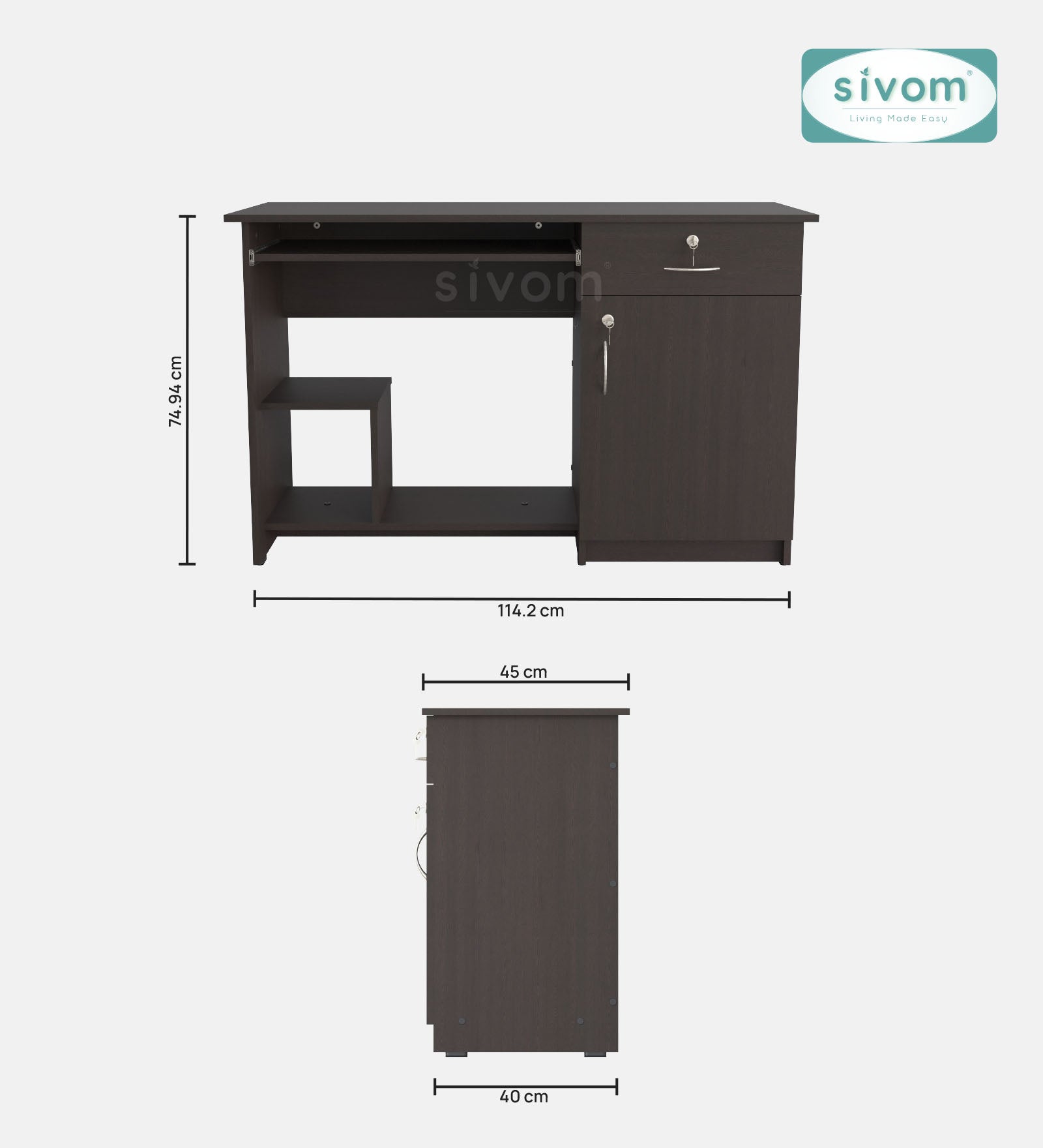 Sivom SIVOM Classy Study/Home Office Engineered Wood Computer Desk for Modern Homes | Elegant Design & Premium Finish