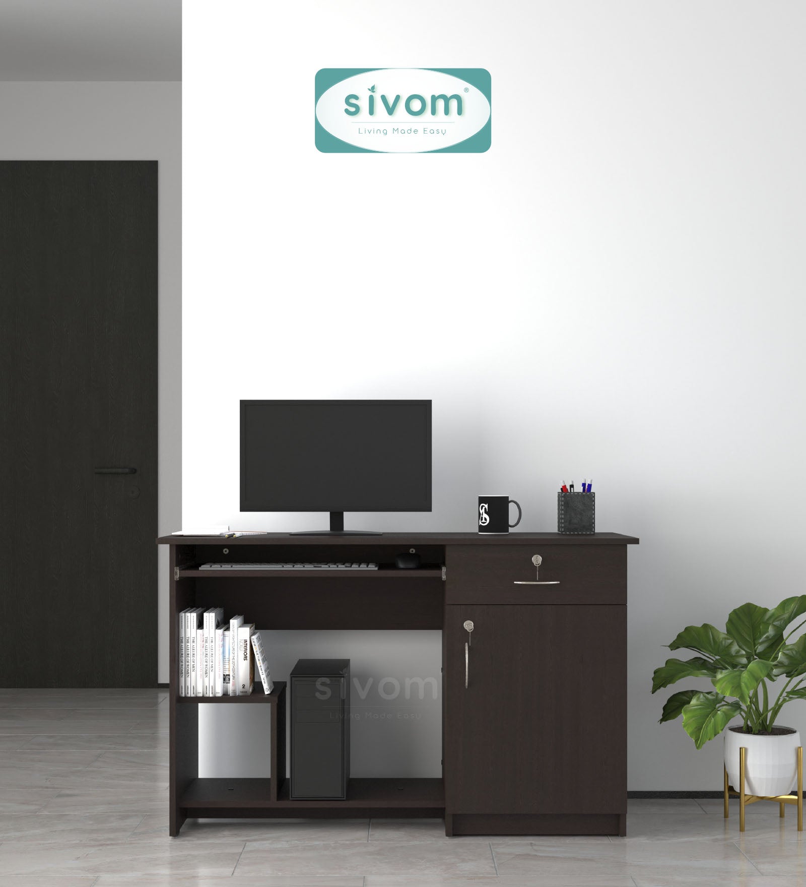 Sivom SIVOM Classy Study/Home Office Engineered Wood Computer Desk for Modern Homes | Elegant Design & Premium Finish