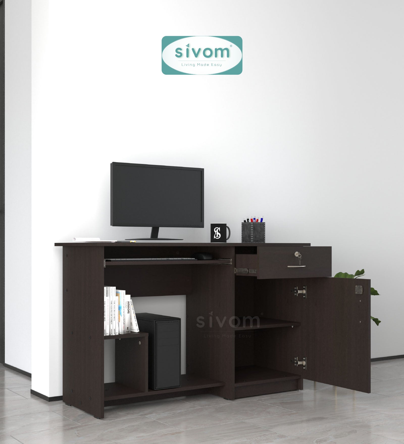 Sivom SIVOM Classy Study/Home Office Engineered Wood Computer Desk for Modern Homes | Elegant Design & Premium Finish