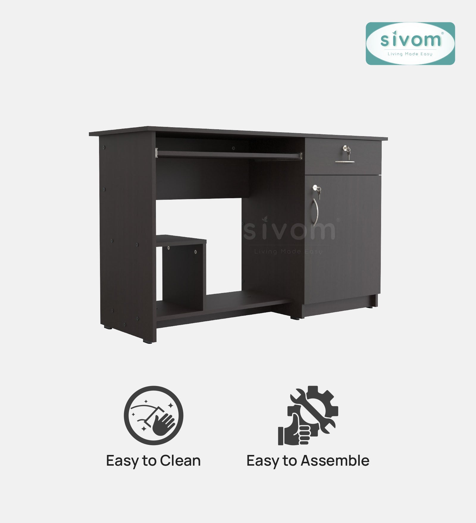 Sivom SIVOM Classy Study/Home Office Engineered Wood Computer Desk for Modern Homes | Elegant Design & Premium Finish