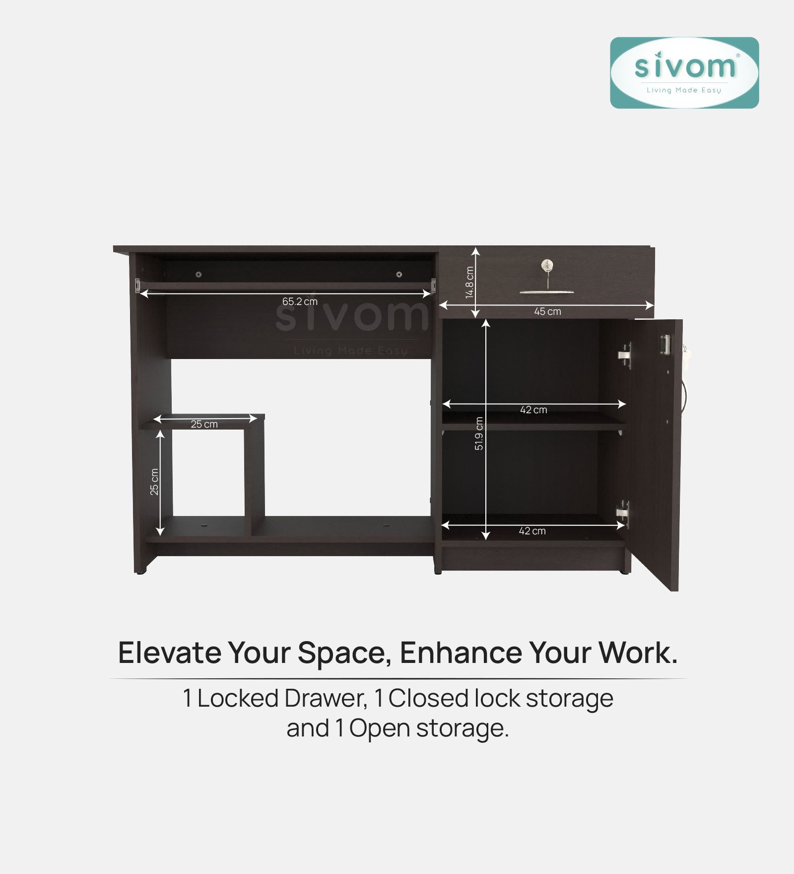 Sivom SIVOM Classy Study/Home Office Engineered Wood Computer Desk for Modern Homes | Elegant Design & Premium Finish