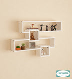 Sivom SIVOM CLAY Multipurpose Modular Wall Racks/Shelves/Organiser/Décor Particle Board Wall Shelf (Number of Shelves - 4, ) for Modern Homes | Elegant Design & Premium Finish