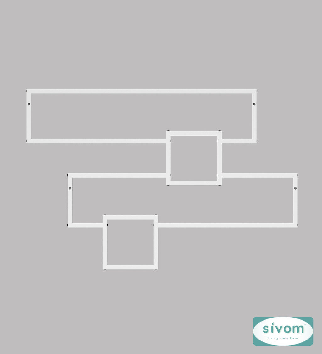 Sivom SIVOM CLAY Multipurpose Modular Wall Racks/Shelves/Organiser/Décor Particle Board Wall Shelf (Number of Shelves - 4, ) for Modern Homes | Elegant Design & Premium Finish