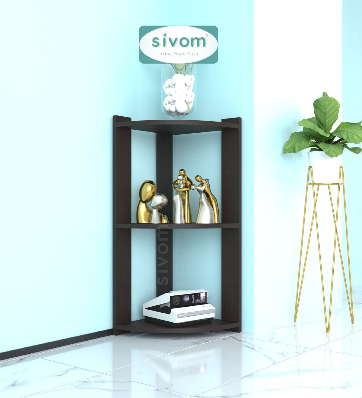 SIVOM Comet Multipurpose Storage Unit Engineered Wood Free Standing Cabinet for Modern Homes | Elegant Design & Premium Finish