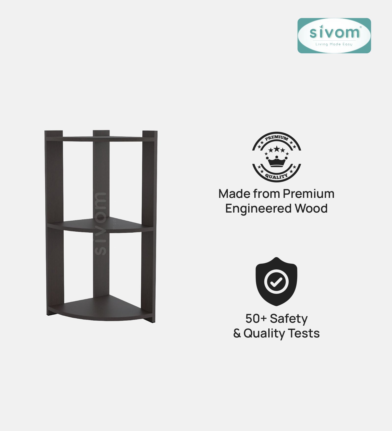 SIVOM Comet Multipurpose Storage Unit Engineered Wood Free Standing Cabinet for Modern Homes | Elegant Design & Premium Finish