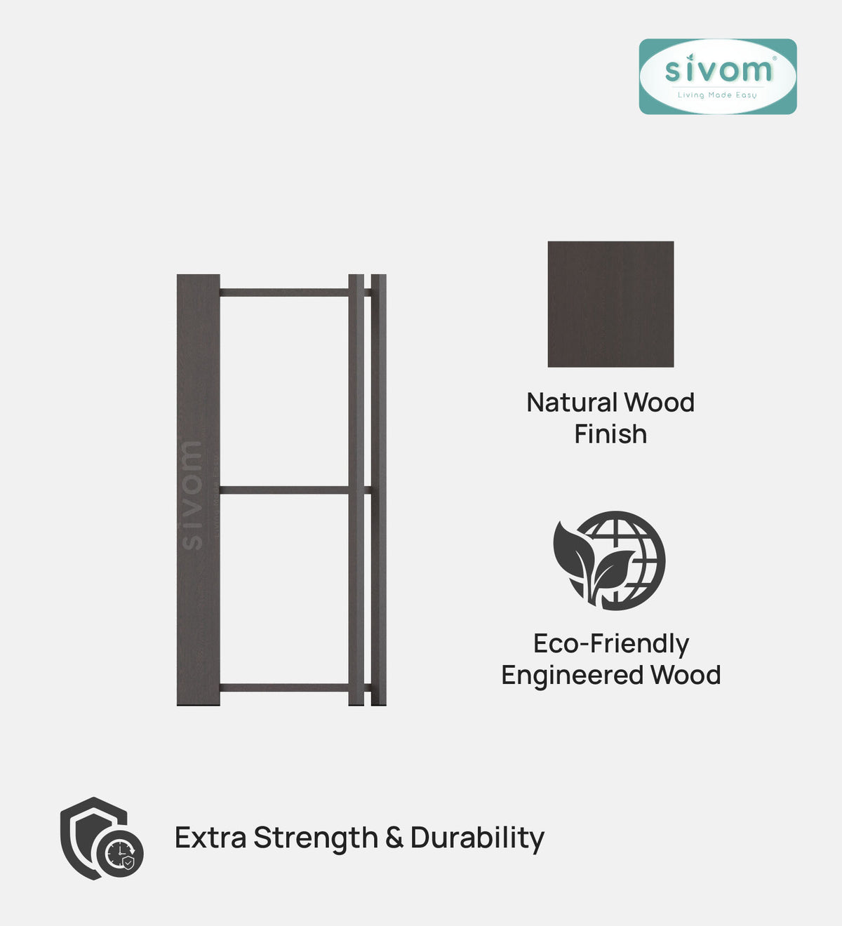 SIVOM Comet Multipurpose Storage Unit Engineered Wood Free Standing Cabinet for Modern Homes | Elegant Design & Premium Finish