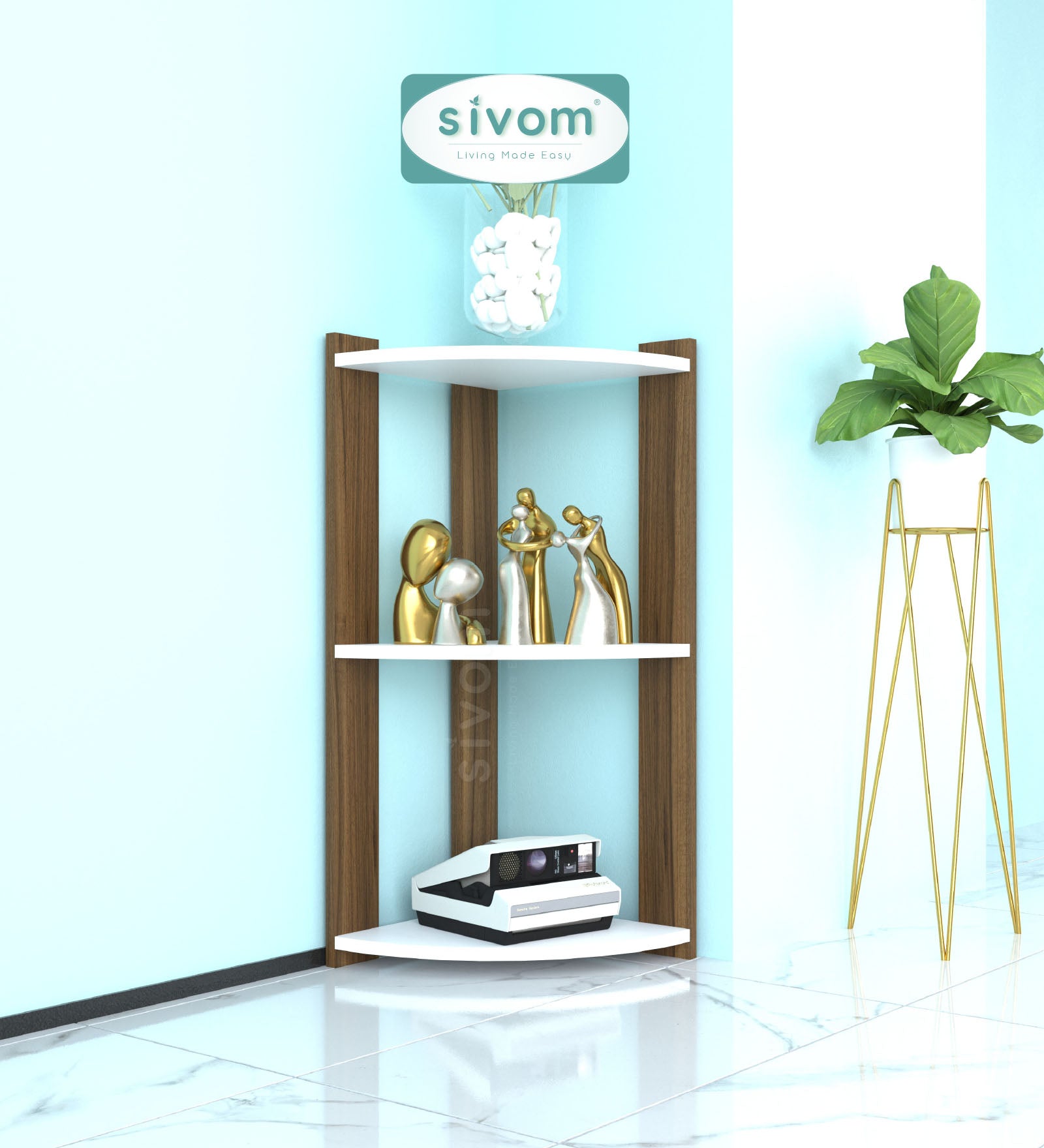 SIVOM Comet Multipurpose Storage Unit Engineered Wood Free Standing Cabinet for Modern Homes | Elegant Design & Premium Finish