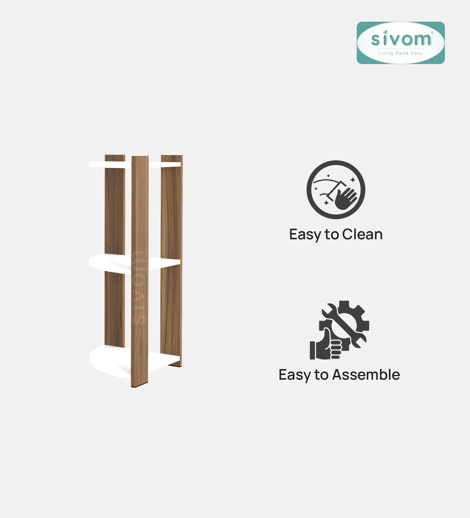 SIVOM Comet Multipurpose Storage Unit Engineered Wood Free Standing Cabinet for Modern Homes | Elegant Design & Premium Finish