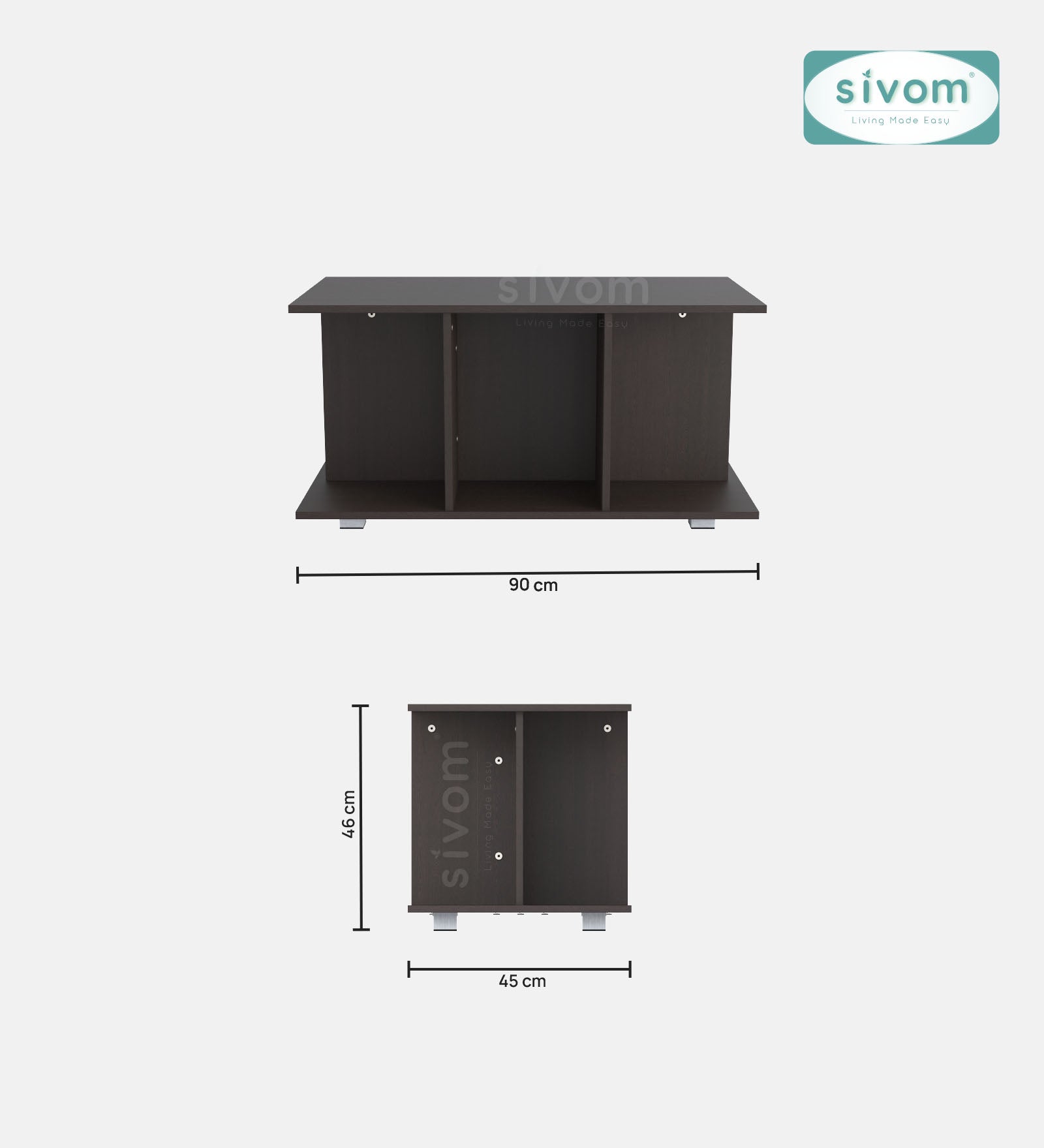 SIVOM Cooper Multipurpose Centre Table / Engineered Wood Coffee Table for Modern Homes | Elegant Design & Premium Finish