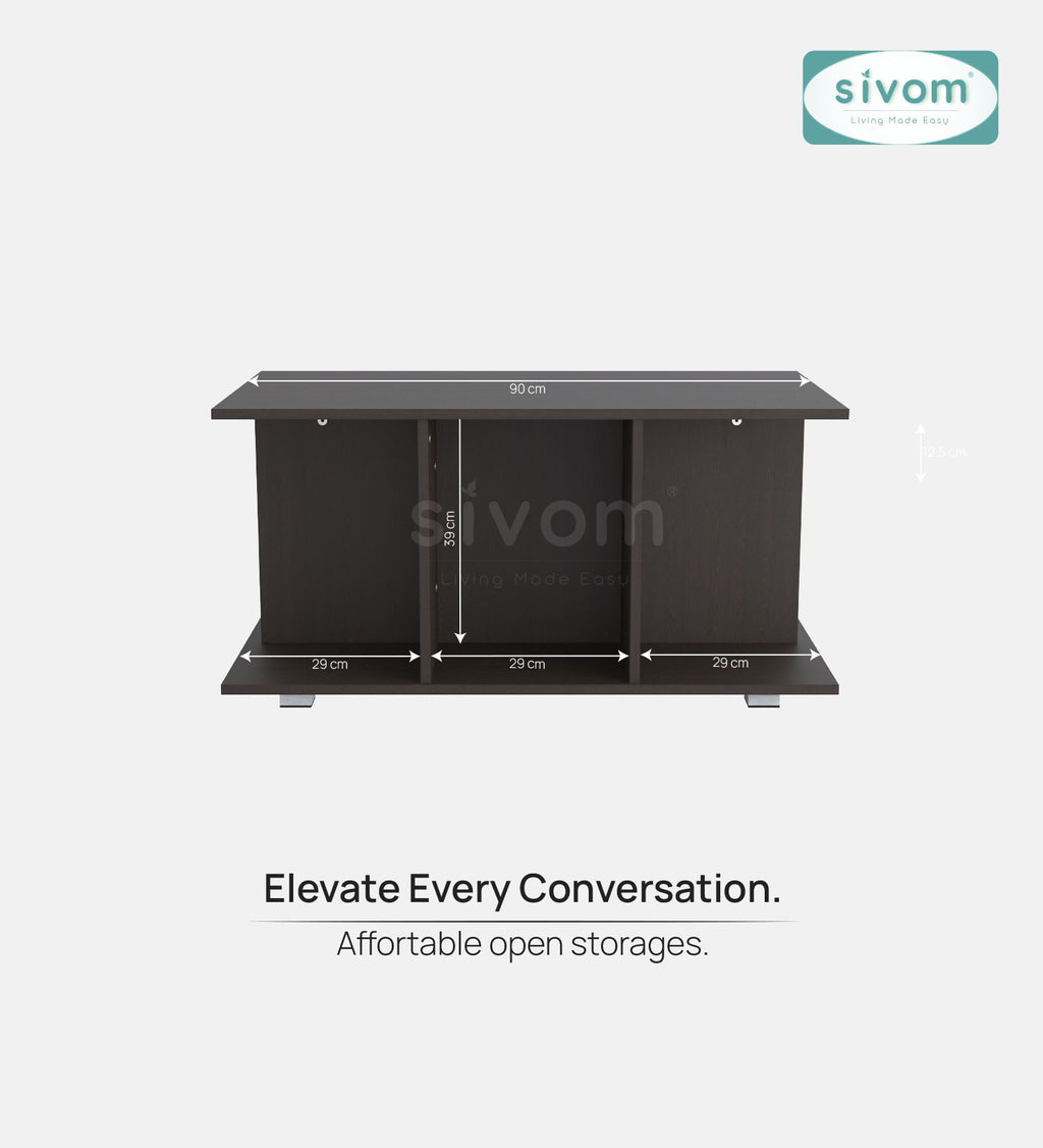 SIVOM Cooper Multipurpose Centre Table / Engineered Wood Coffee Table for Modern Homes | Elegant Design & Premium Finish