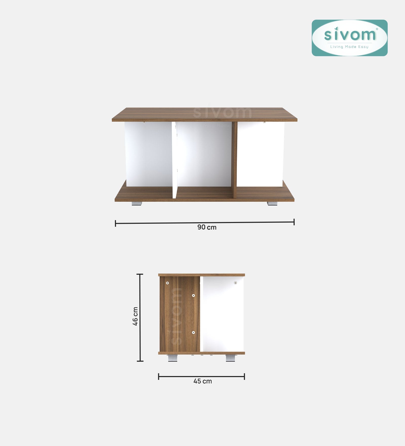 SIVOM Cooper Multipurpose Centre Table / Engineered Wood Coffee Table for Modern Homes | Elegant Design & Premium Finish