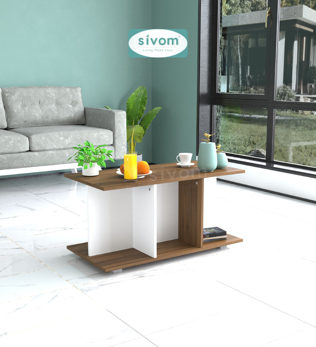 SIVOM Cooper Multipurpose Centre Table / Engineered Wood Coffee Table for Modern Homes | Elegant Design & Premium Finish
