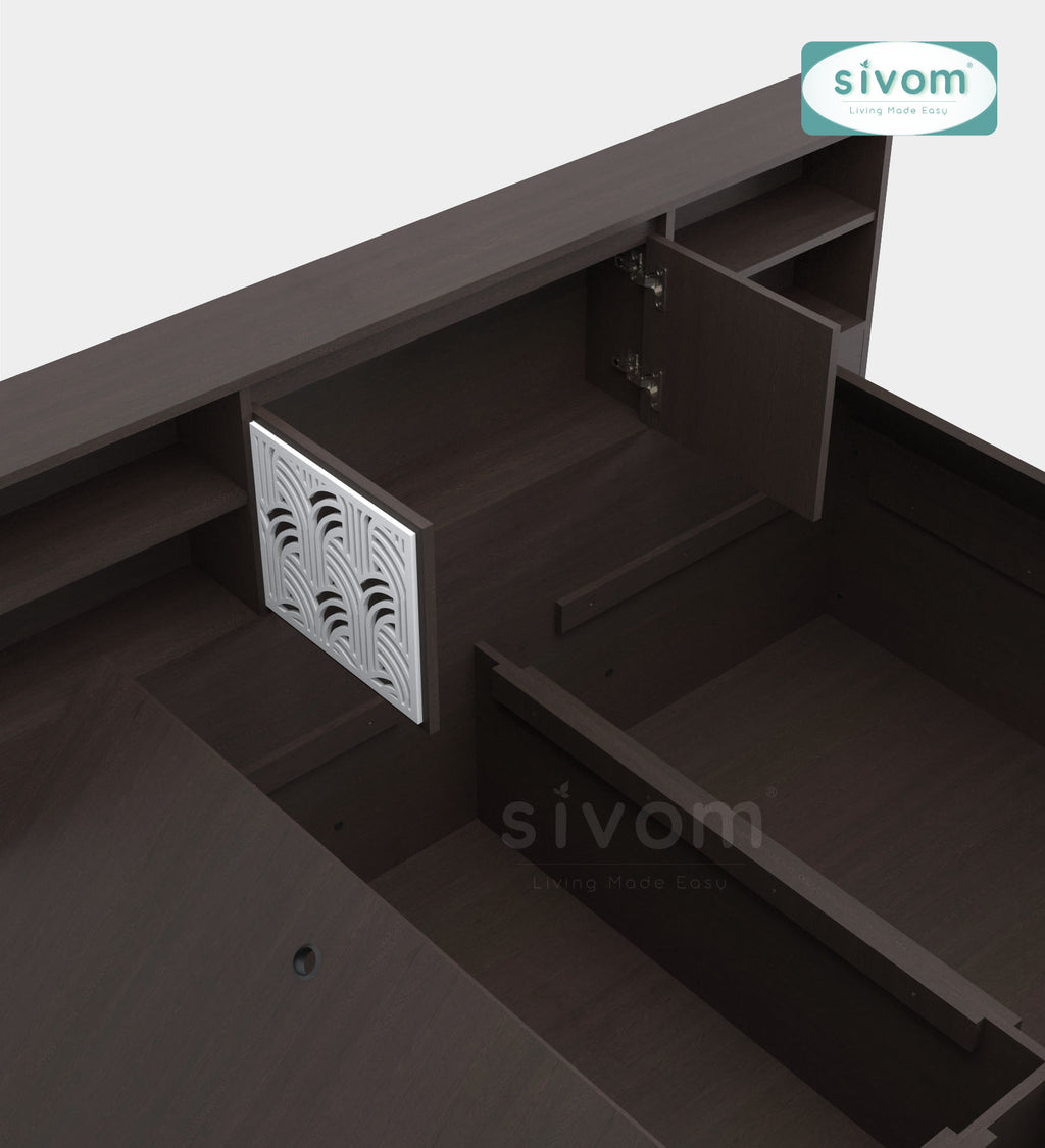 Sivom SIVOM Citrus Box Bed with Storage Engineered Wood Queen Box Bed for Modern Homes | Elegant Design & Premium Finish