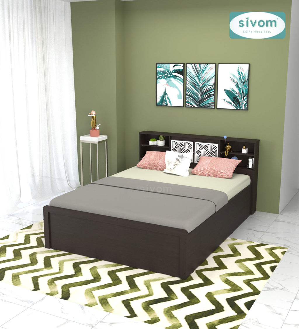 Sivom SIVOM Citrus Box Bed with Storage Engineered Wood Queen Box Bed for Modern Homes | Elegant Design & Premium Finish