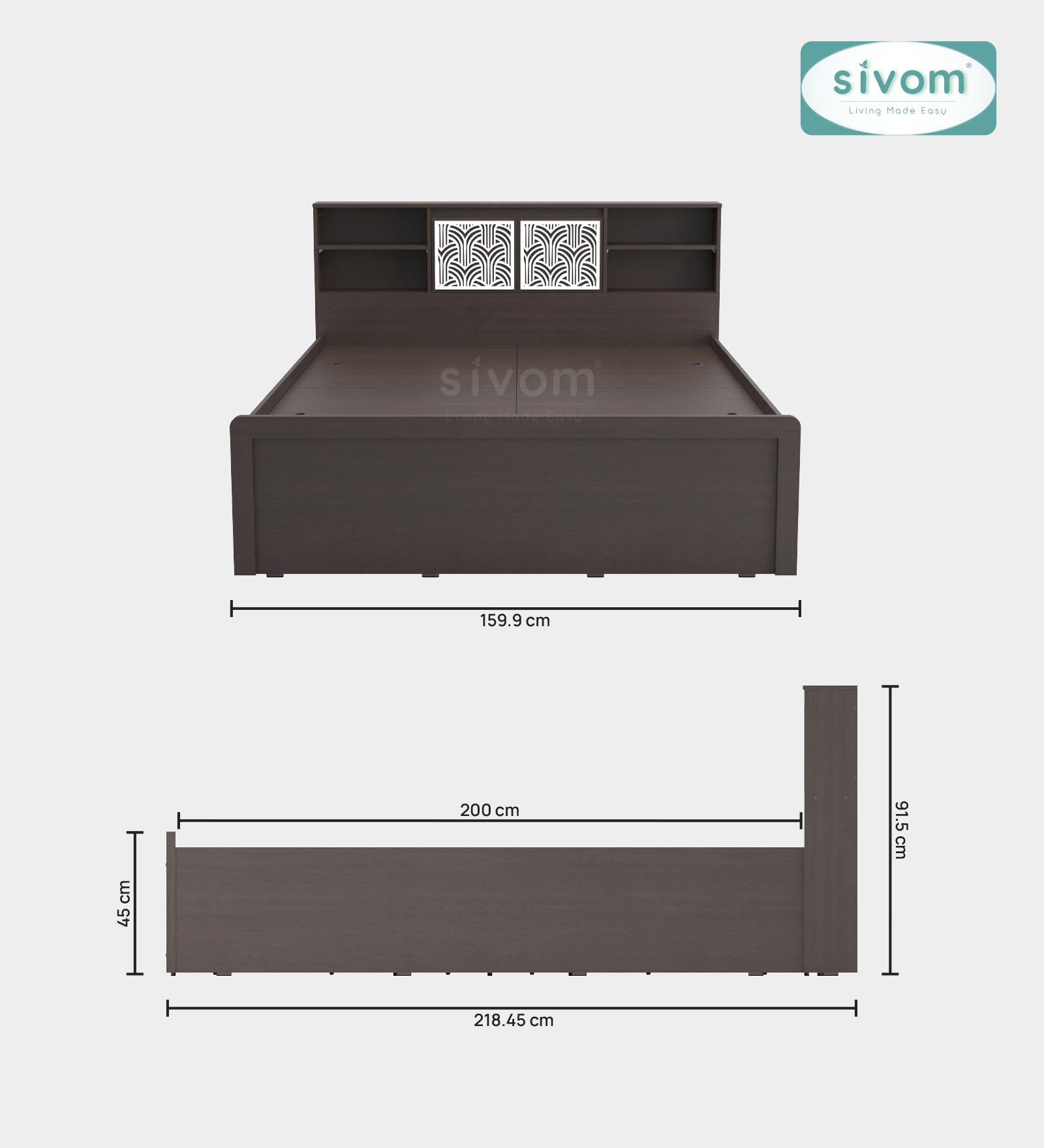 Sivom SIVOM Citrus Box Bed with Storage Engineered Wood Queen Box Bed for Modern Homes | Elegant Design & Premium Finish