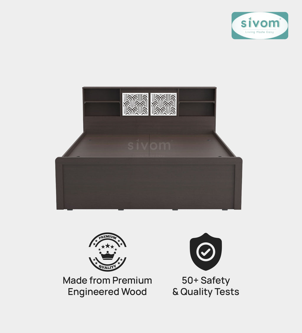 Sivom SIVOM Citrus Box Bed with Storage Engineered Wood Queen Box Bed for Modern Homes | Elegant Design & Premium Finish
