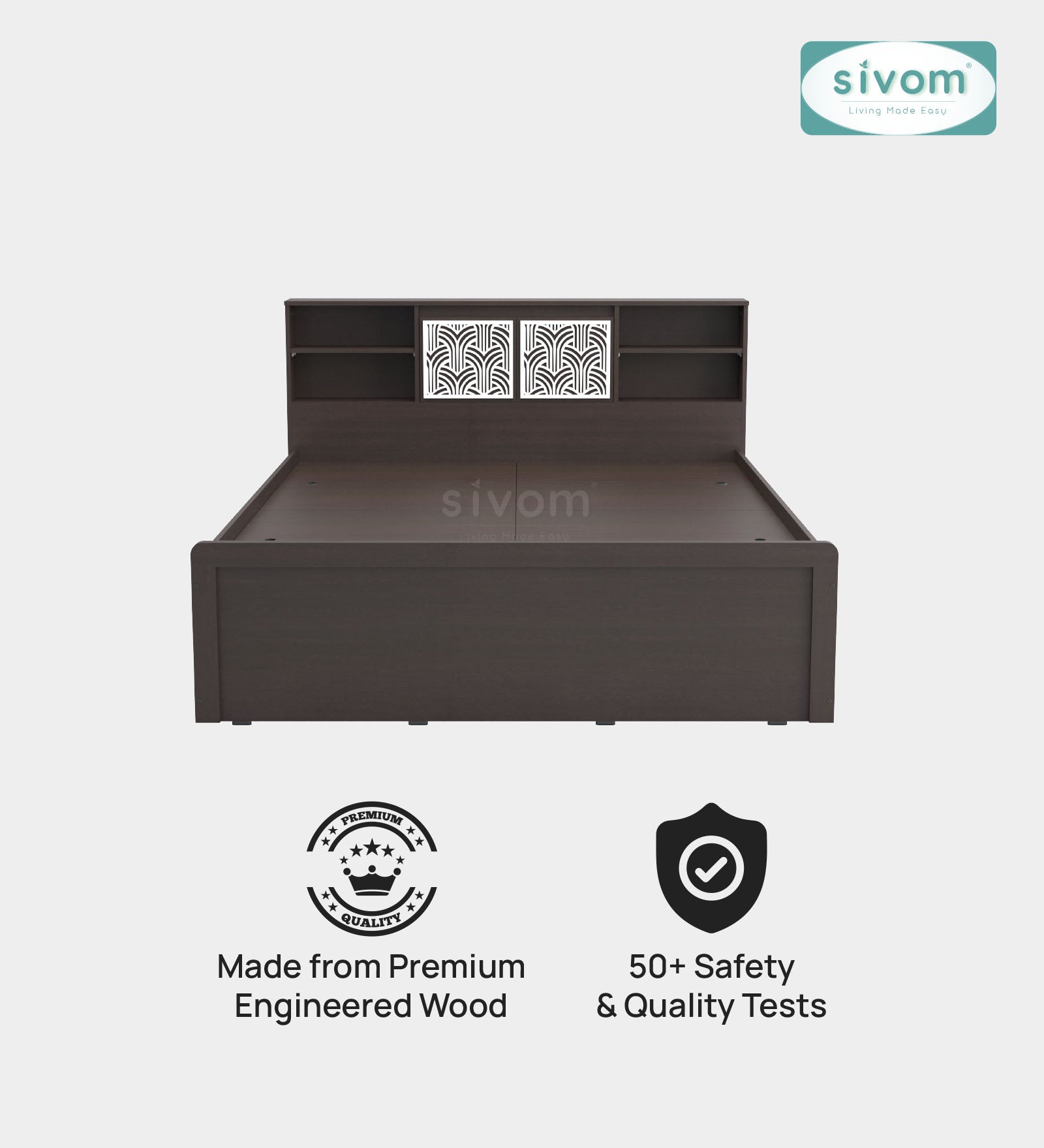 Sivom SIVOM Citrus Box Bed with Storage Engineered Wood Queen Box Bed for Modern Homes | Elegant Design & Premium Finish