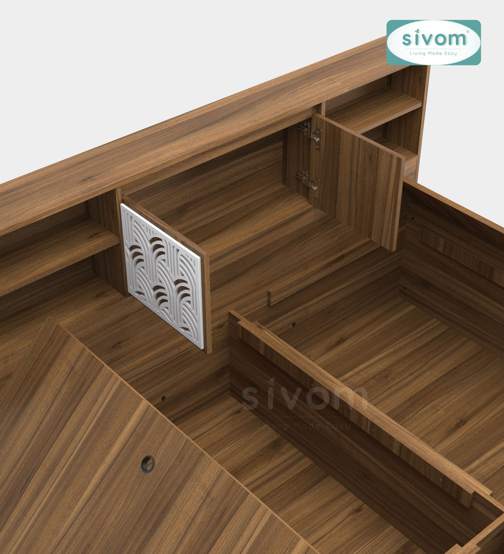 Sivom SIVOM Citrus Box Bed with Storage Engineered Wood Queen Box Bed for Modern Homes | Elegant Design & Premium Finish