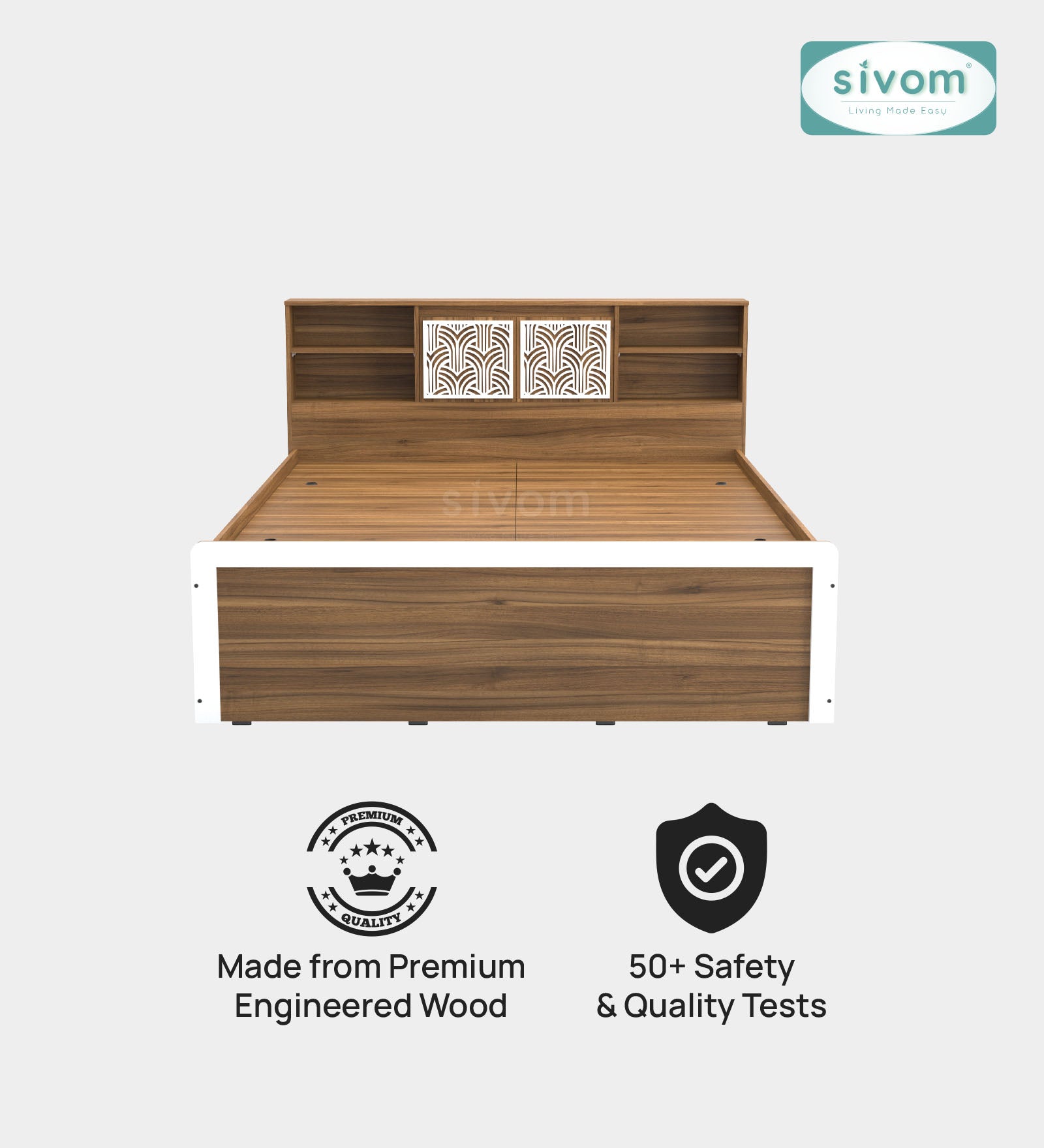 Sivom SIVOM Citrus Box Bed with Storage Engineered Wood Queen Box Bed for Modern Homes | Elegant Design & Premium Finish