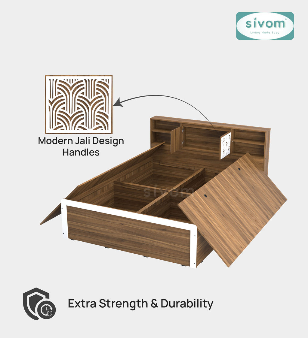 Sivom SIVOM Citrus Box Bed with Storage Engineered Wood Queen Box Bed for Modern Homes | Elegant Design & Premium Finish
