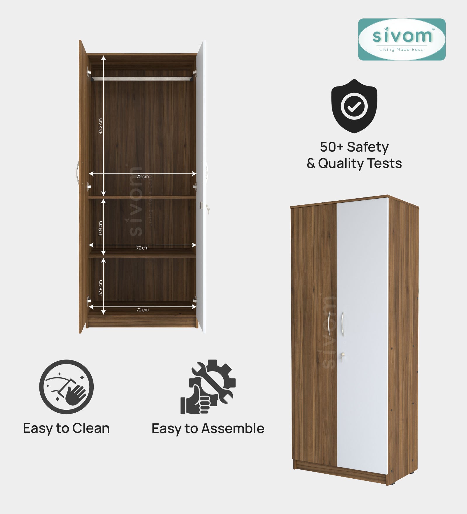 Sivom furniture Cosmo King With Storage Bedroom Combo