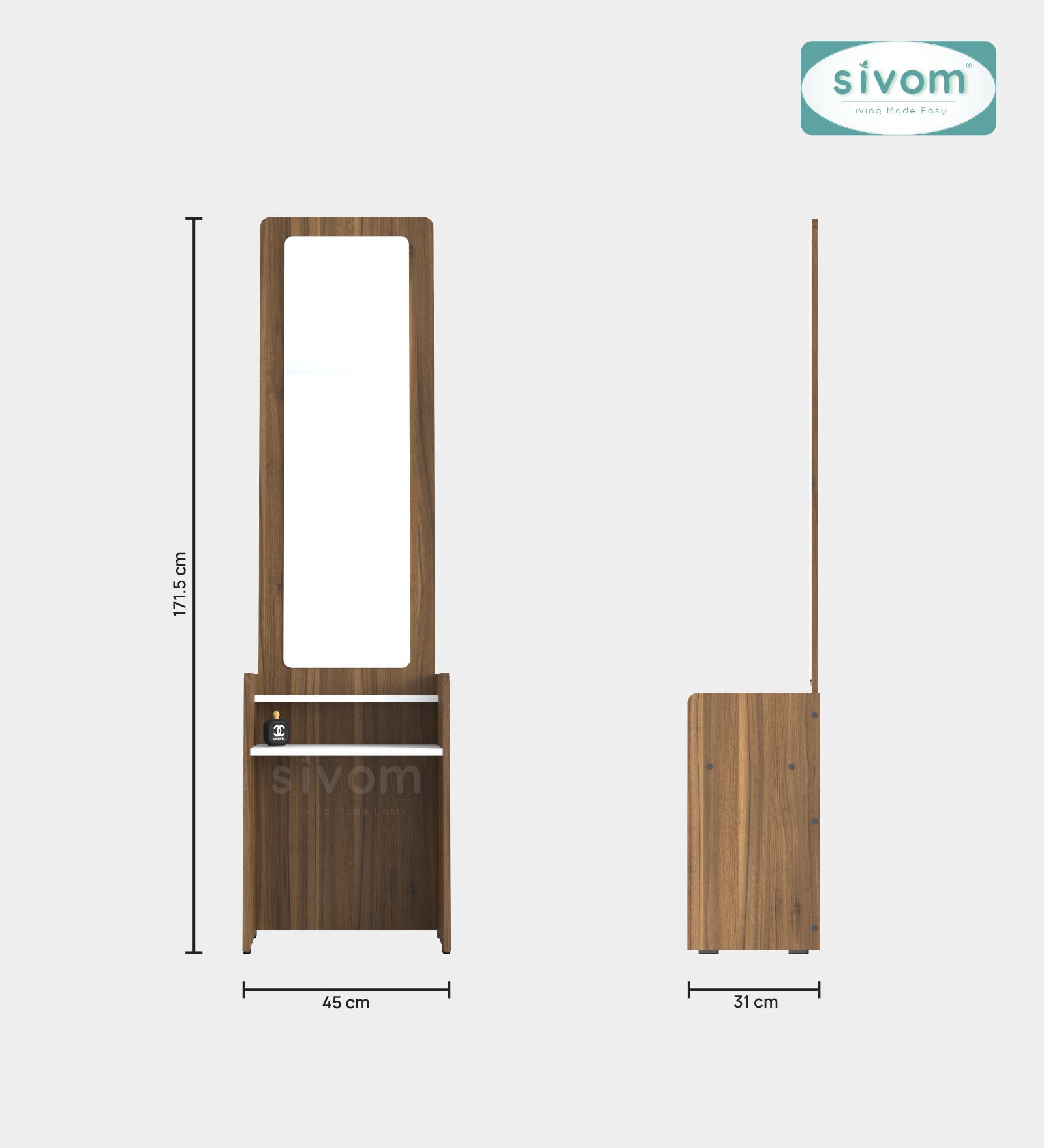 Sivom furniture Cosmo King With Storage Bedroom Combo