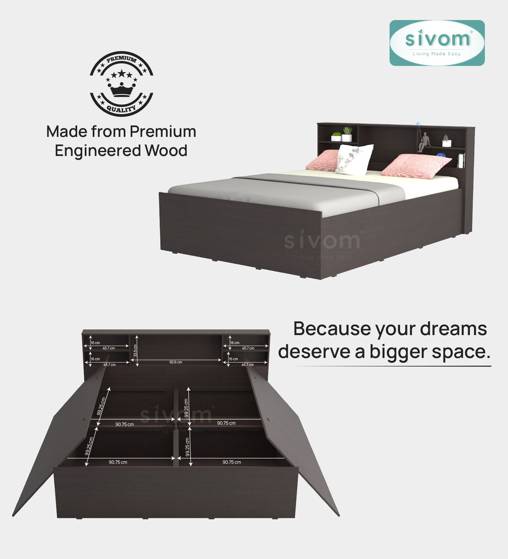 Sivom furniture Cosmo King With Storage Bedroom Combo