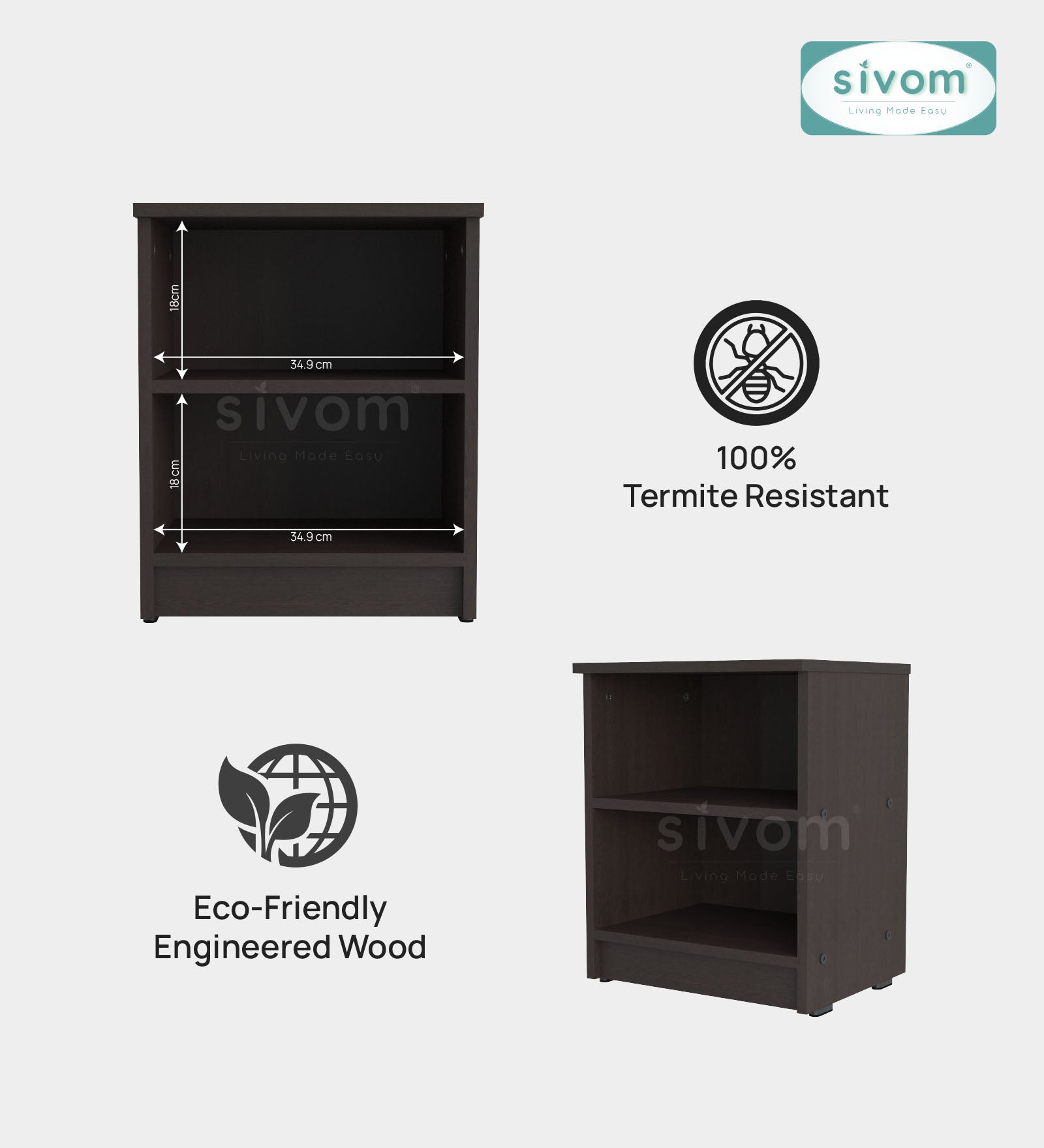 Sivom furniture Cosmo King With Storage Bedroom Combo