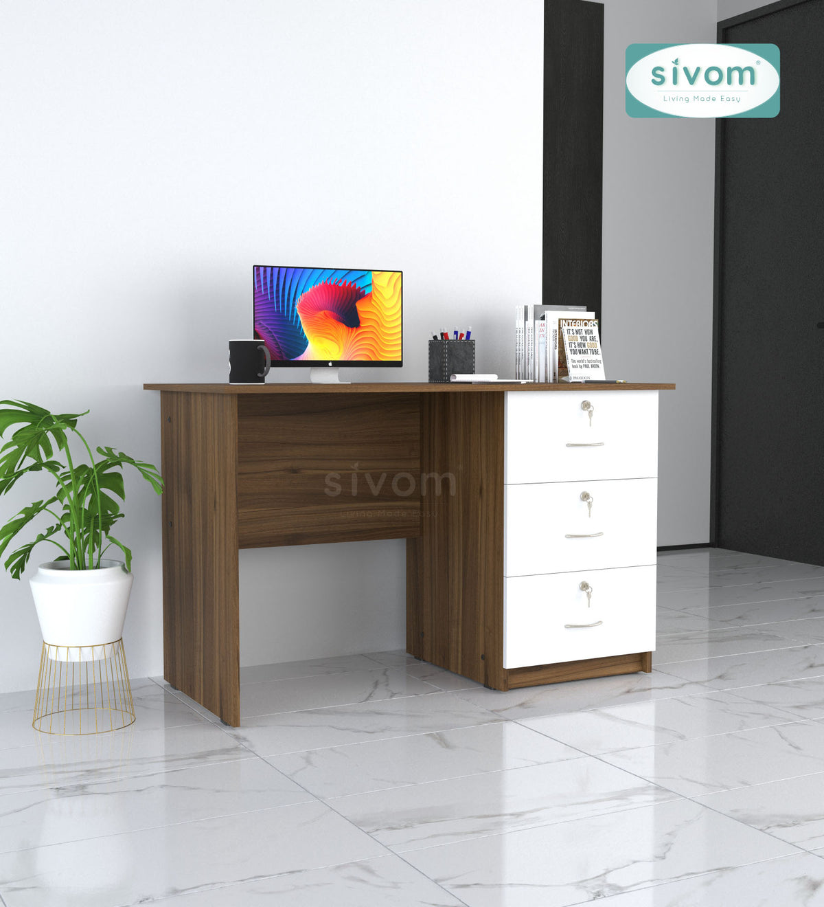 Sivom SIVOM COUNTER Multipurpose Study/Home/Office Table Engineered Wood Study Table for Modern Homes | Elegant Design & Premium Finish (Copy)